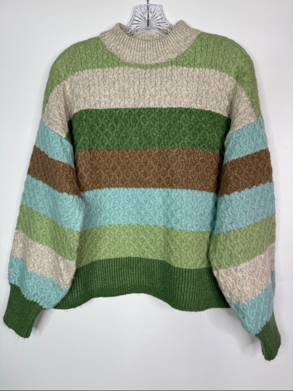 Daily Thread Green Striped Oversized Sweater Size XS